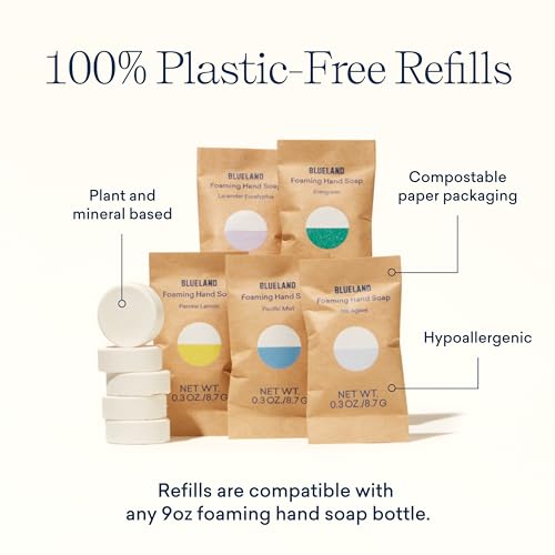 BLUELAND Foaming Hand Soap Tablets - Plant-Based, Hypoallergenic, 10 Pack for 90 Fl Oz - Image 3