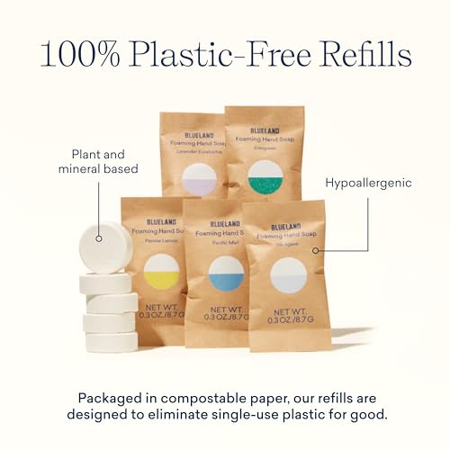 BLUELAND Foaming Hand Soap Tablets - Plant-Based, Hypoallergenic, 10-Pack, Pacific Mist Scent - Image 3