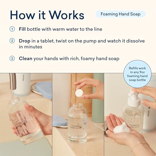 BLUELAND Foaming Hand Soap Tablets - Hypoallergenic, Plant-Based Ingredients - 4 Pack Refills - Image 7